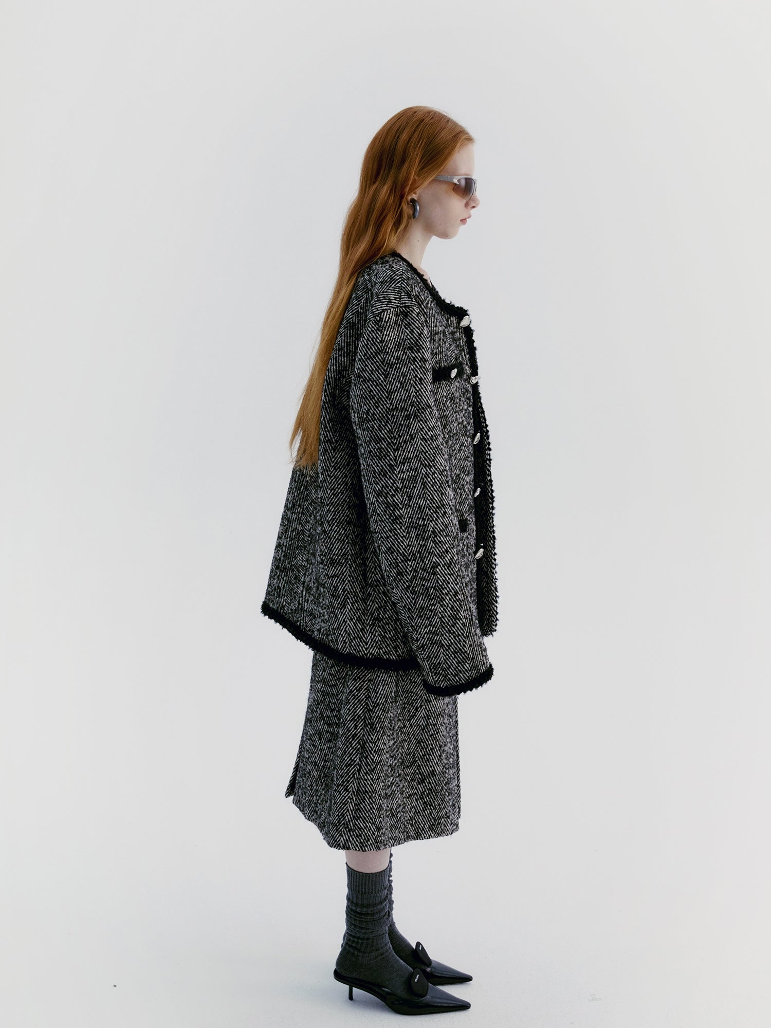 Unisex Tassel Wool Retro Oversize Coat&Long-Skirt