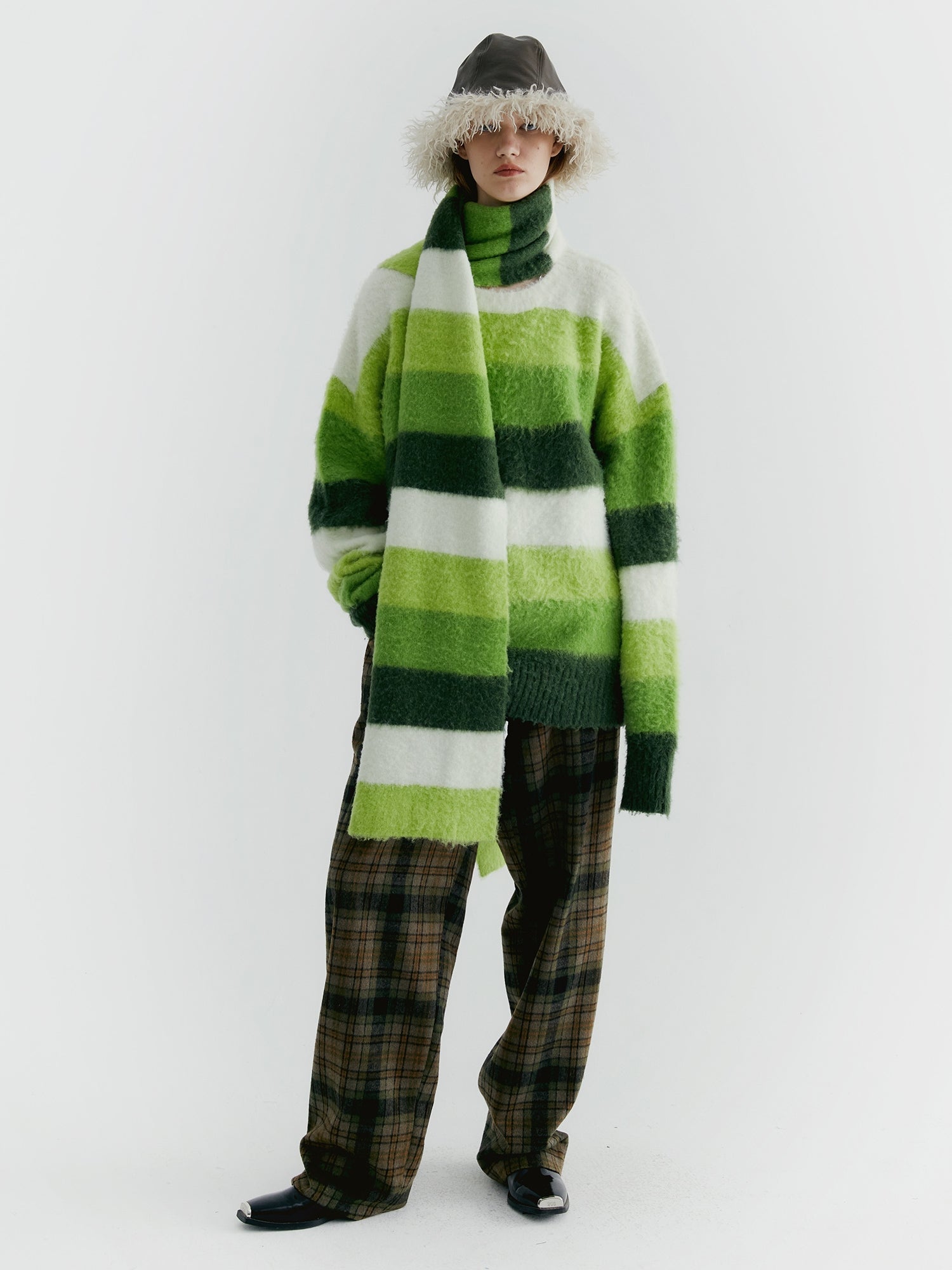Unisex Border Casual Knit Sweater&Muffler