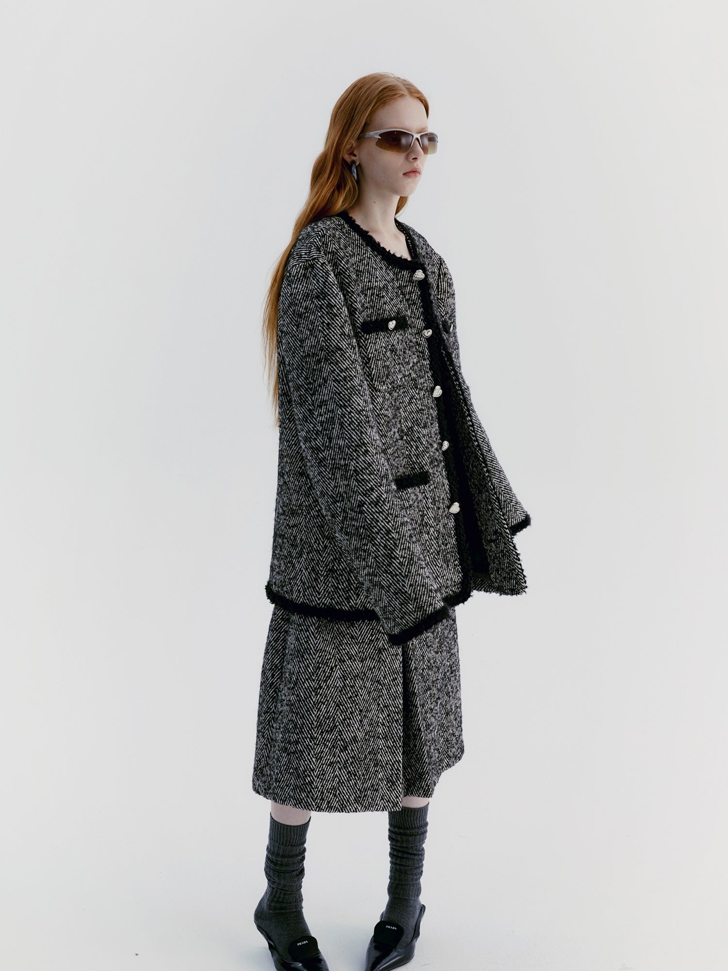 Unisex Tassel Wool Retro Oversize Coat&Long-Skirt