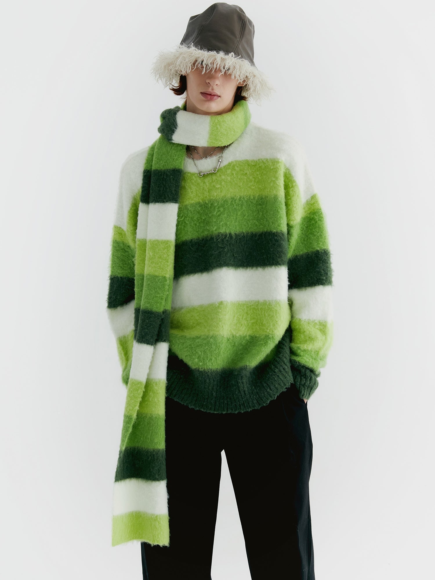 Unisex Border Casual Knit Sweater&Muffler