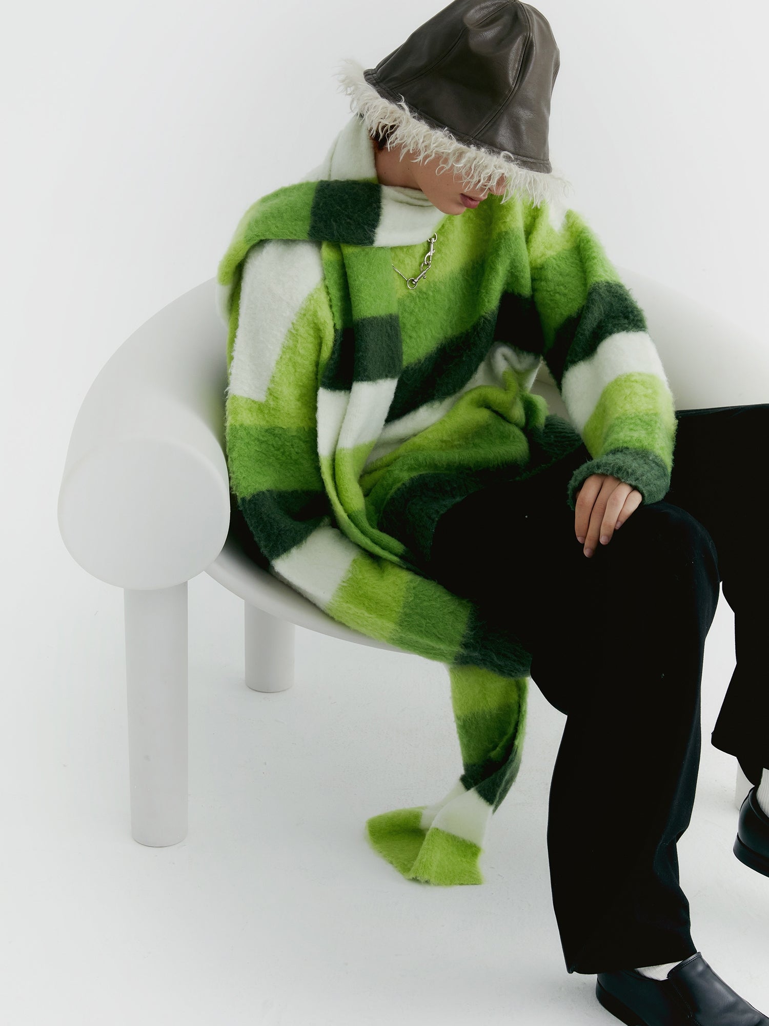 Unisex Border Casual Knit Sweater&Muffler