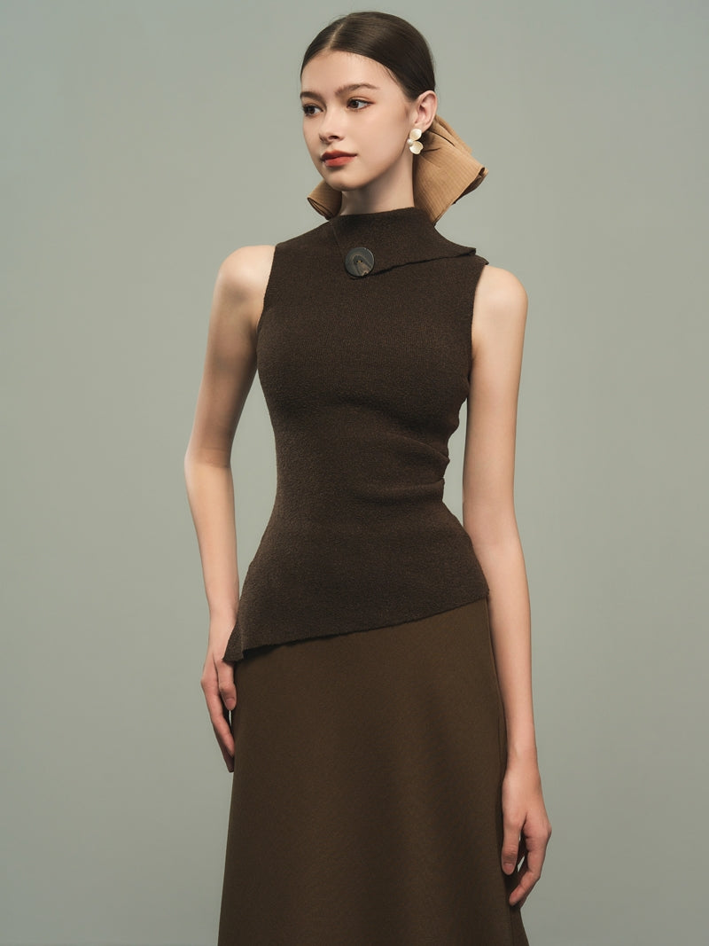 Asymmetry Nichi Sleeveless Tight Stretch Knit