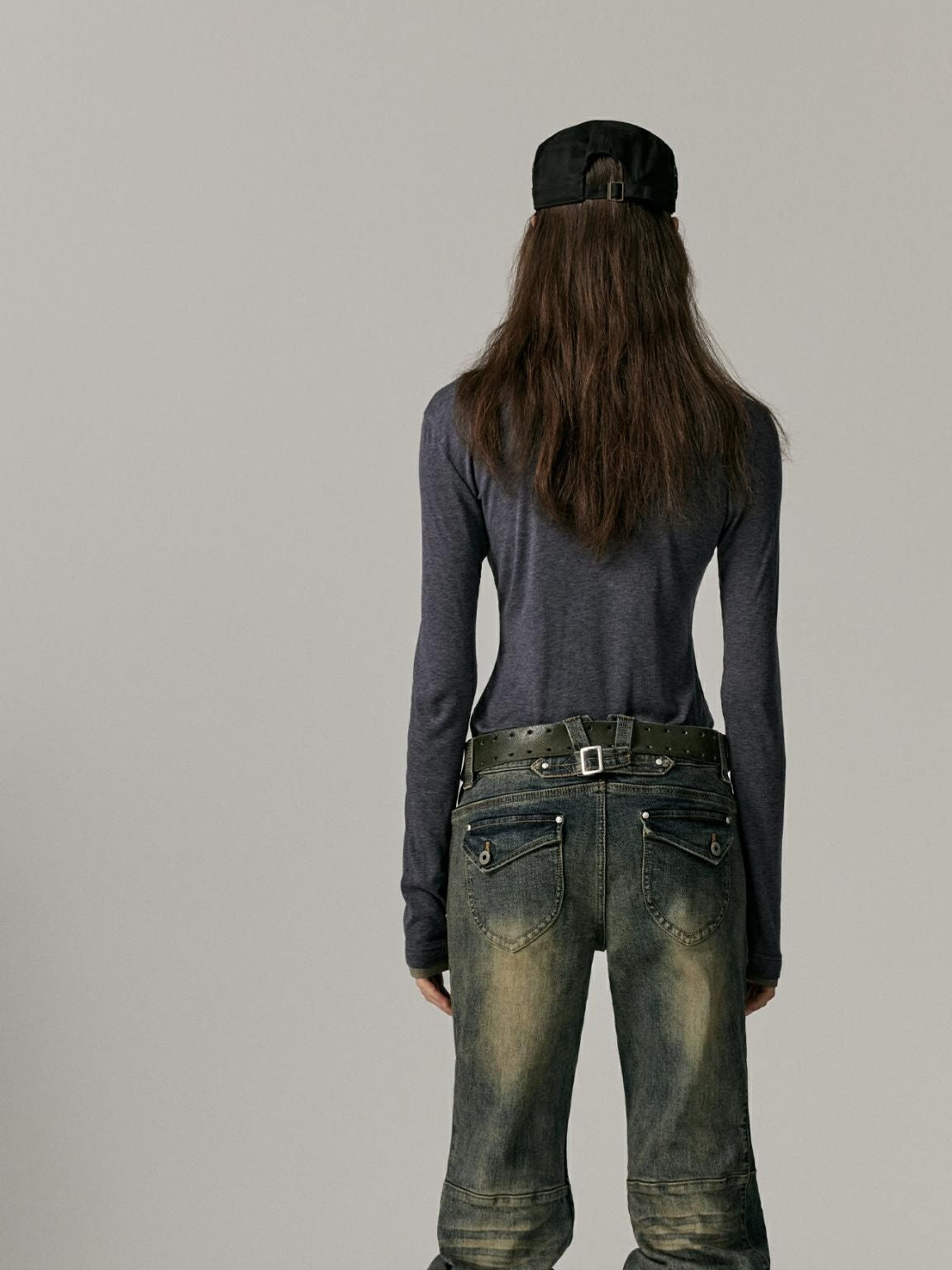 Slim Simple Retro Bi-Color Knit