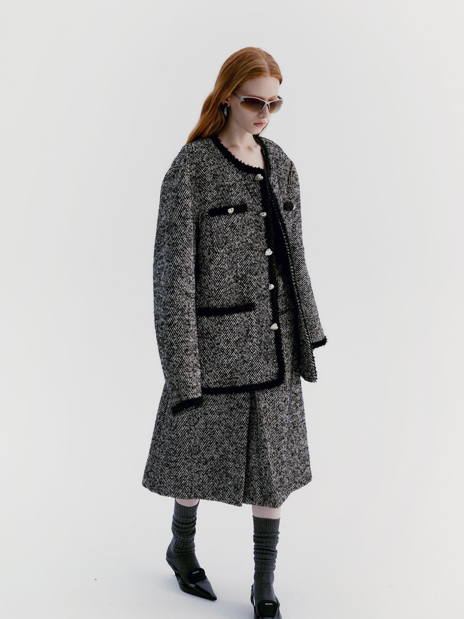 Unisex Tassel Wool Retro Oversize Coat&Long-Skirt