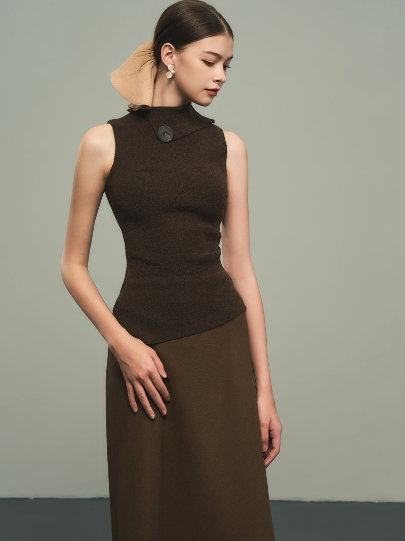 Asymmetry Nichi Sleeveless Tight Stretch Knit