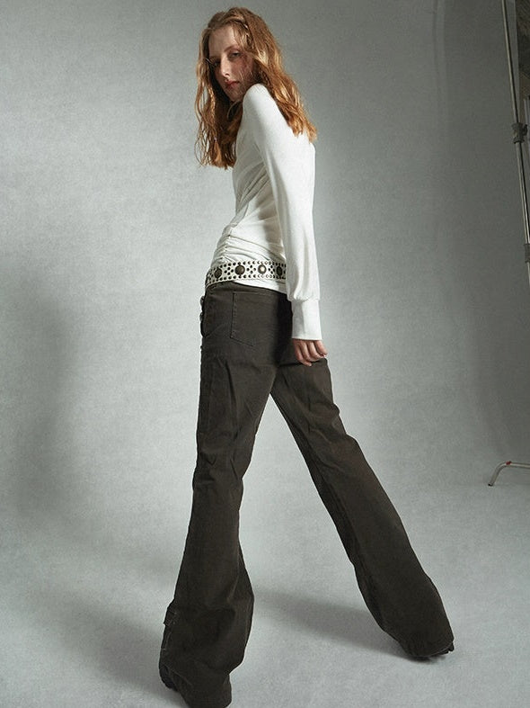 Mittelgroße Taille ausgestoßen Hosen
