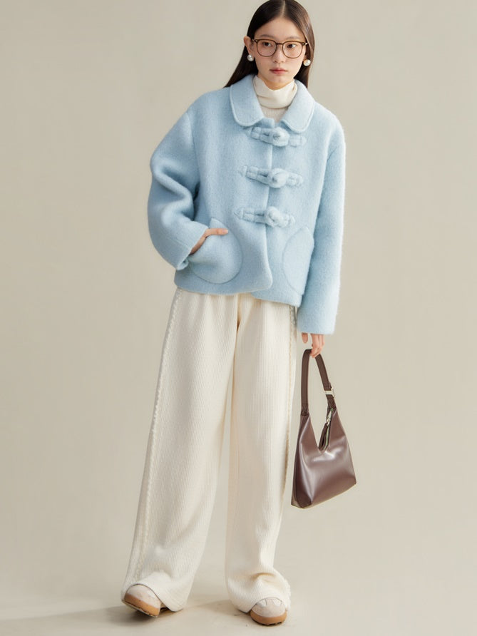 니트 레이스 해협 캐주얼 바지