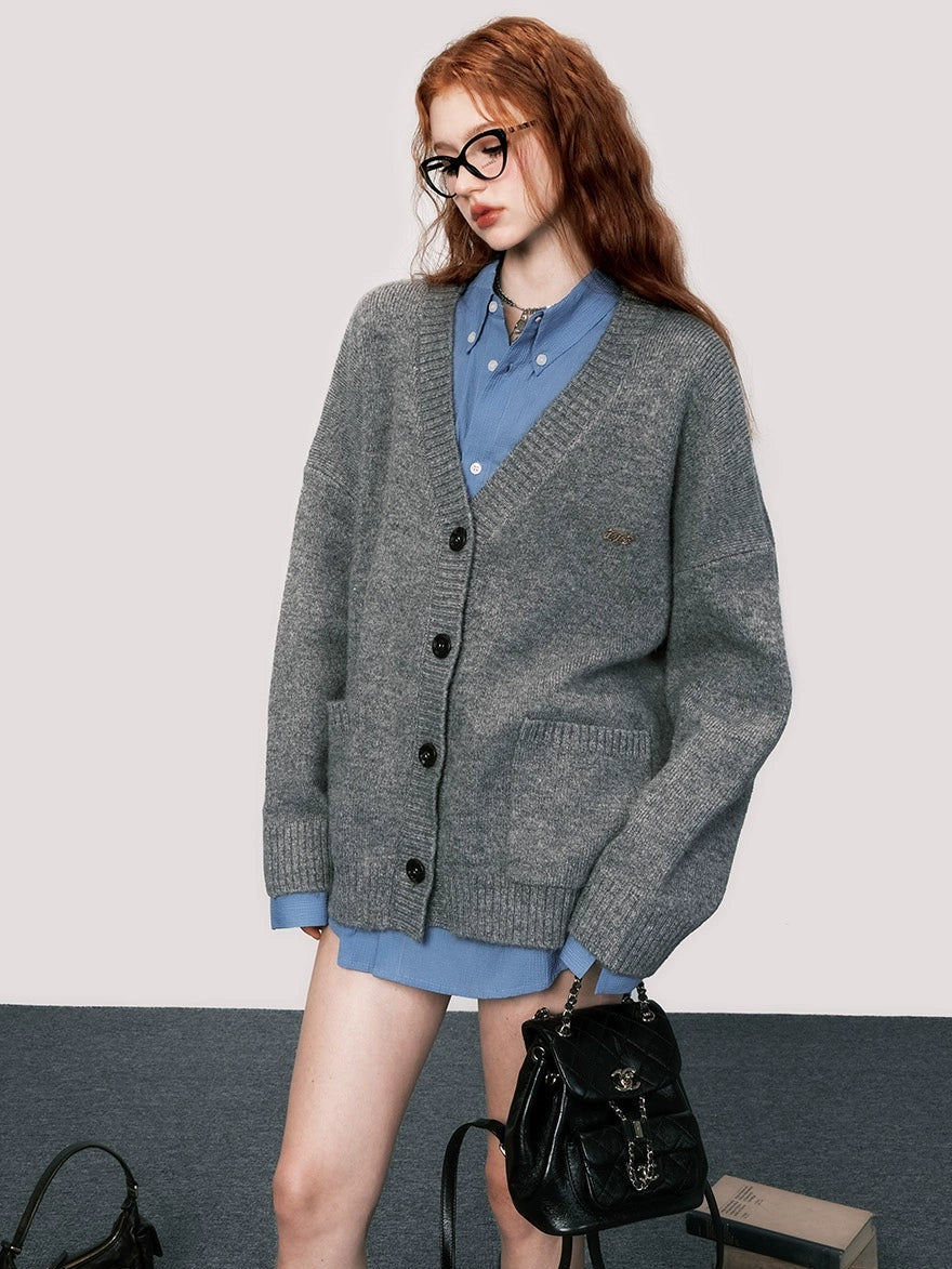 Cardigan en tricot lâche de base