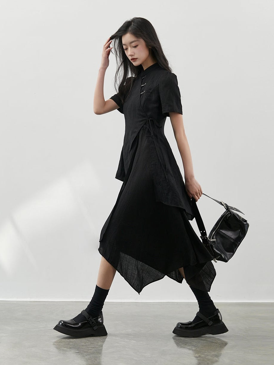 Cachecoeur 맛 스탠드 업 칼라 드레스