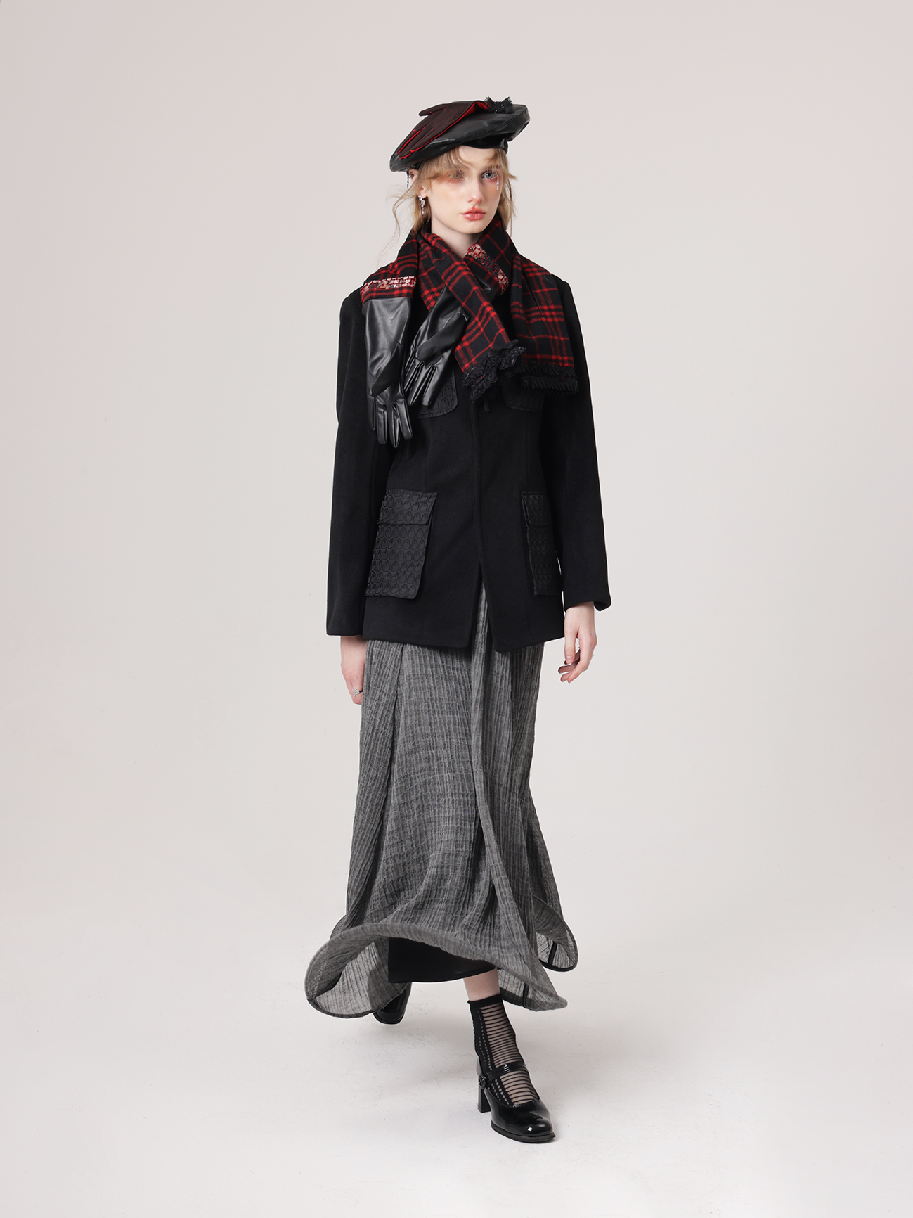 Kontrastkarette Spitzestichhandschuh Baskenbauer & Stola