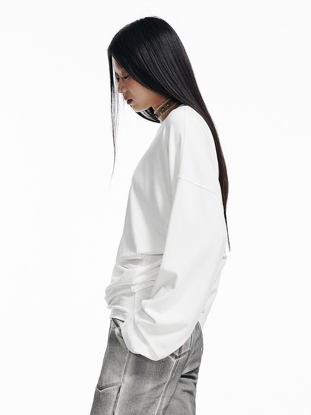 Loose Letter Printed Long-sleeved T-shirt