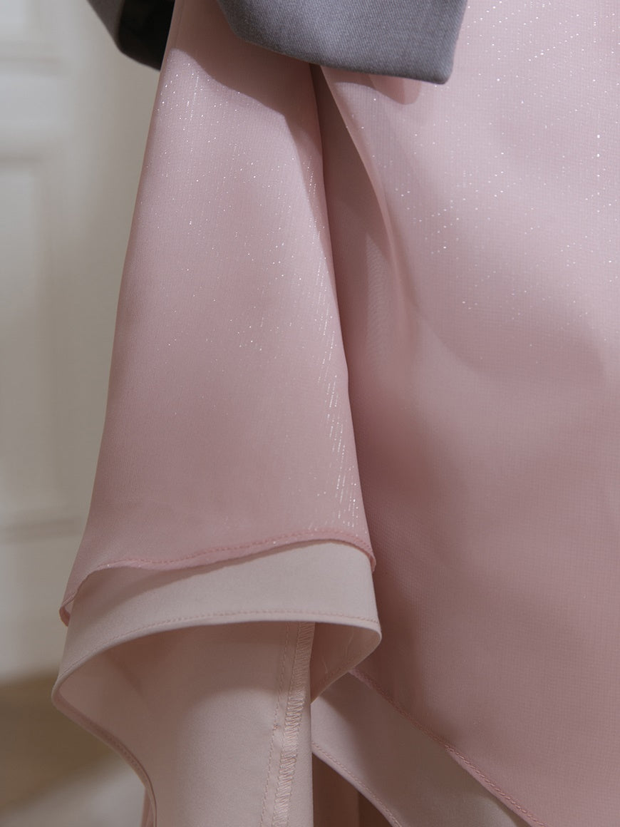 Transparent Lotus Leaf Collar Dress