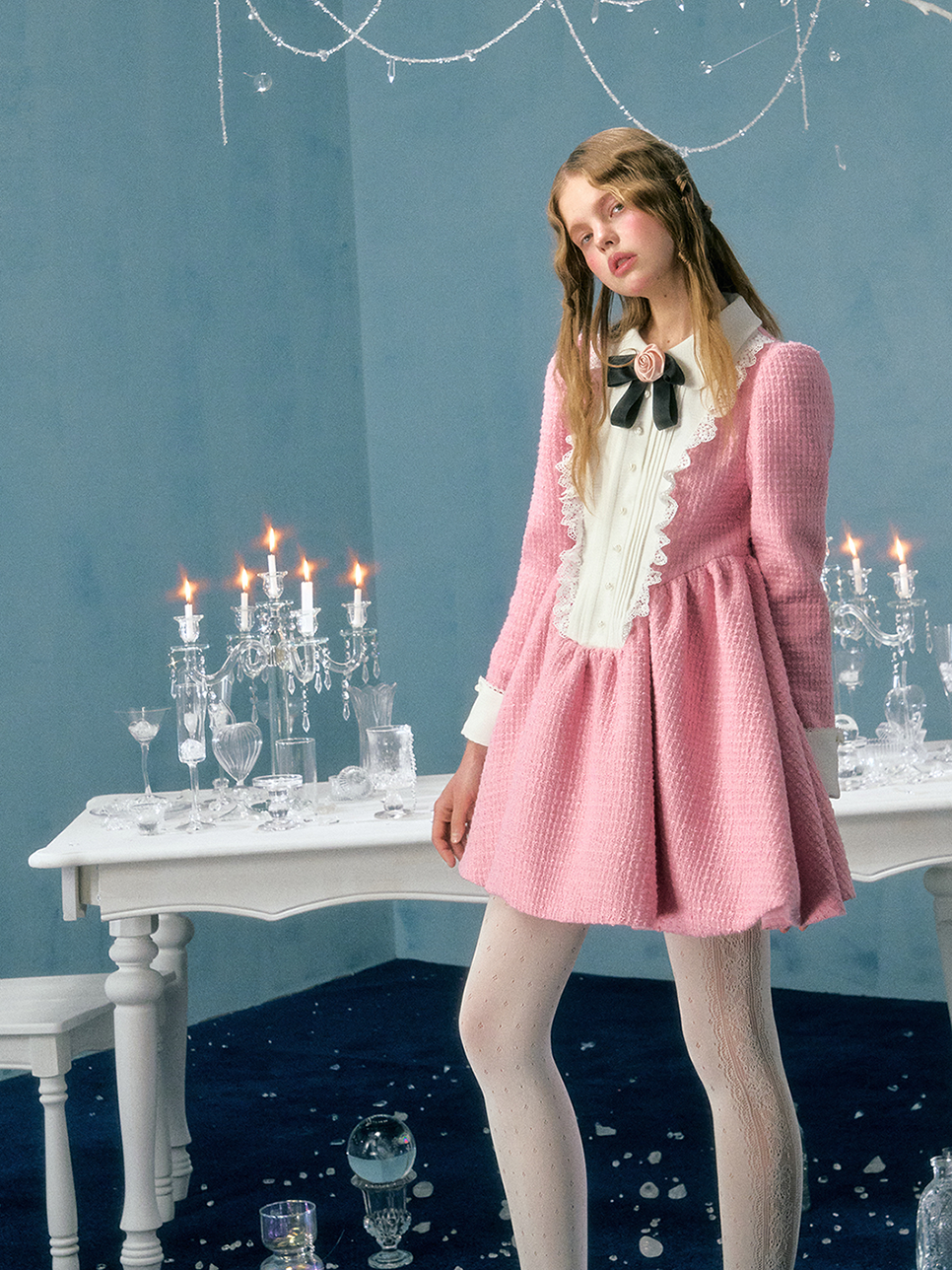 Bogenblume Brosche Puffhülle Kleid