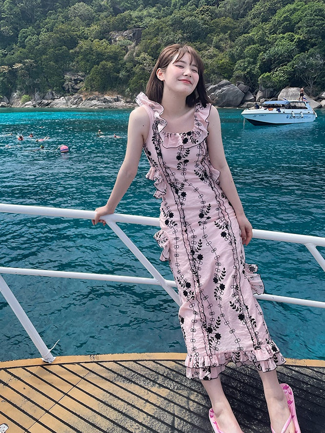 Hohle Rüschenhülsenkleid
