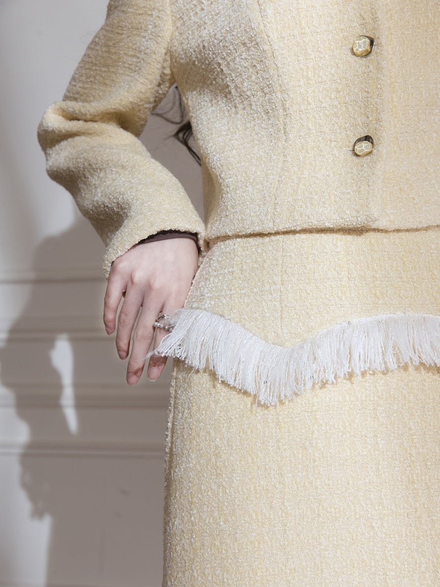 Small Fragrant Fringe Jacket & Skirt Set-up
