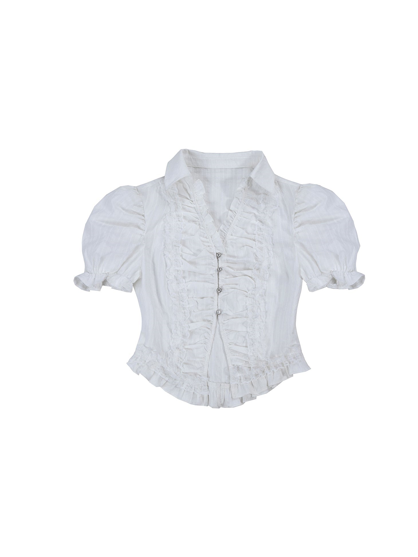 M manche à manches bouffantes en V