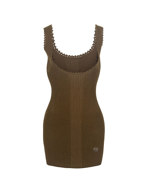 Knitted Tight Vest Skirt