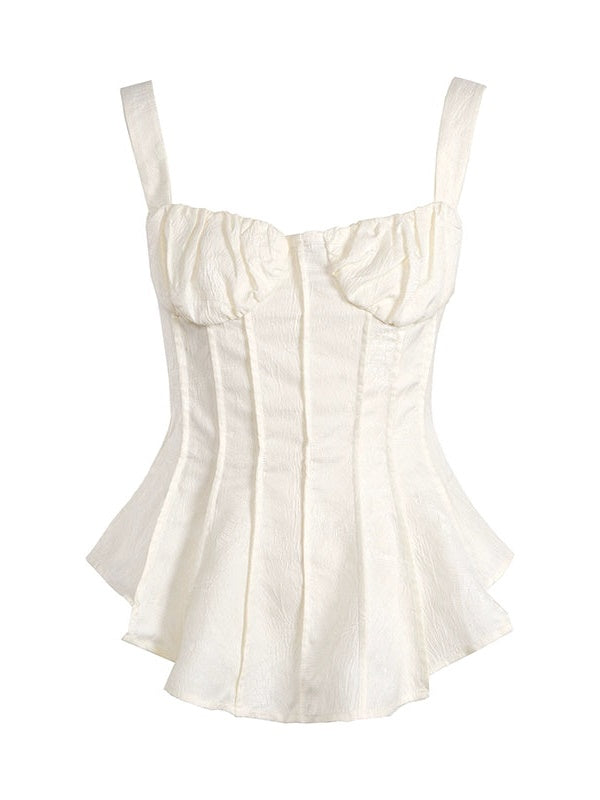 Romantic Slim Pleat Suspender Top