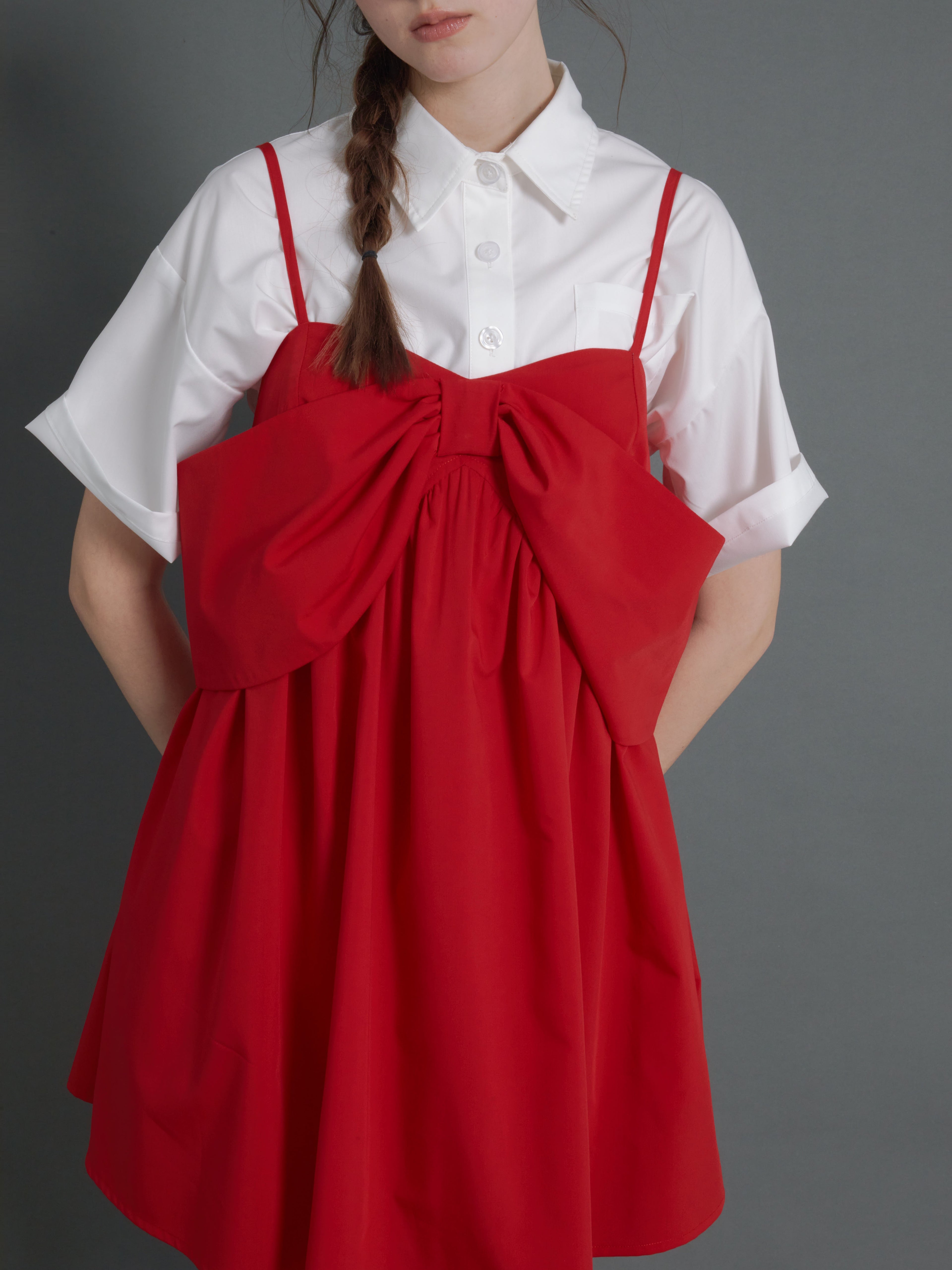 Shawl Collar 2Way Suspender Dress