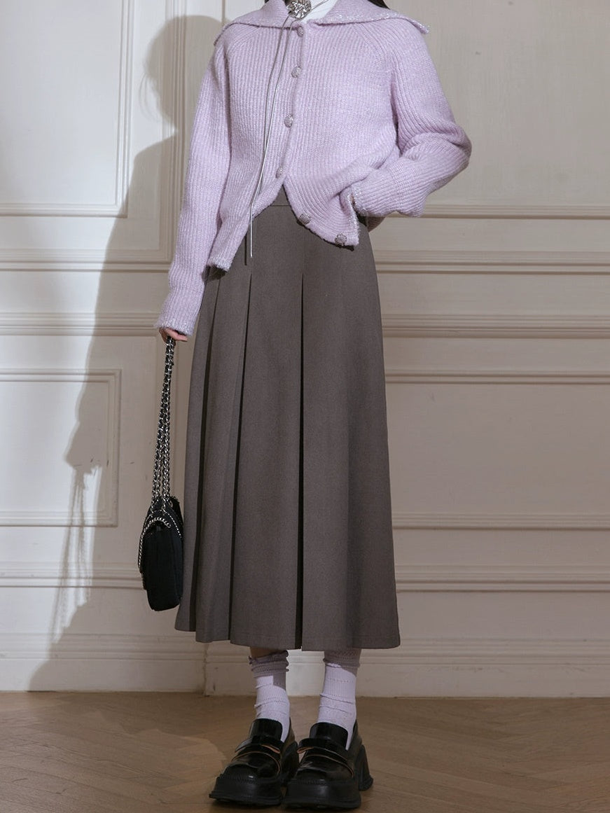 Satinstich Short Jacket & Long Faltenrock-Setup