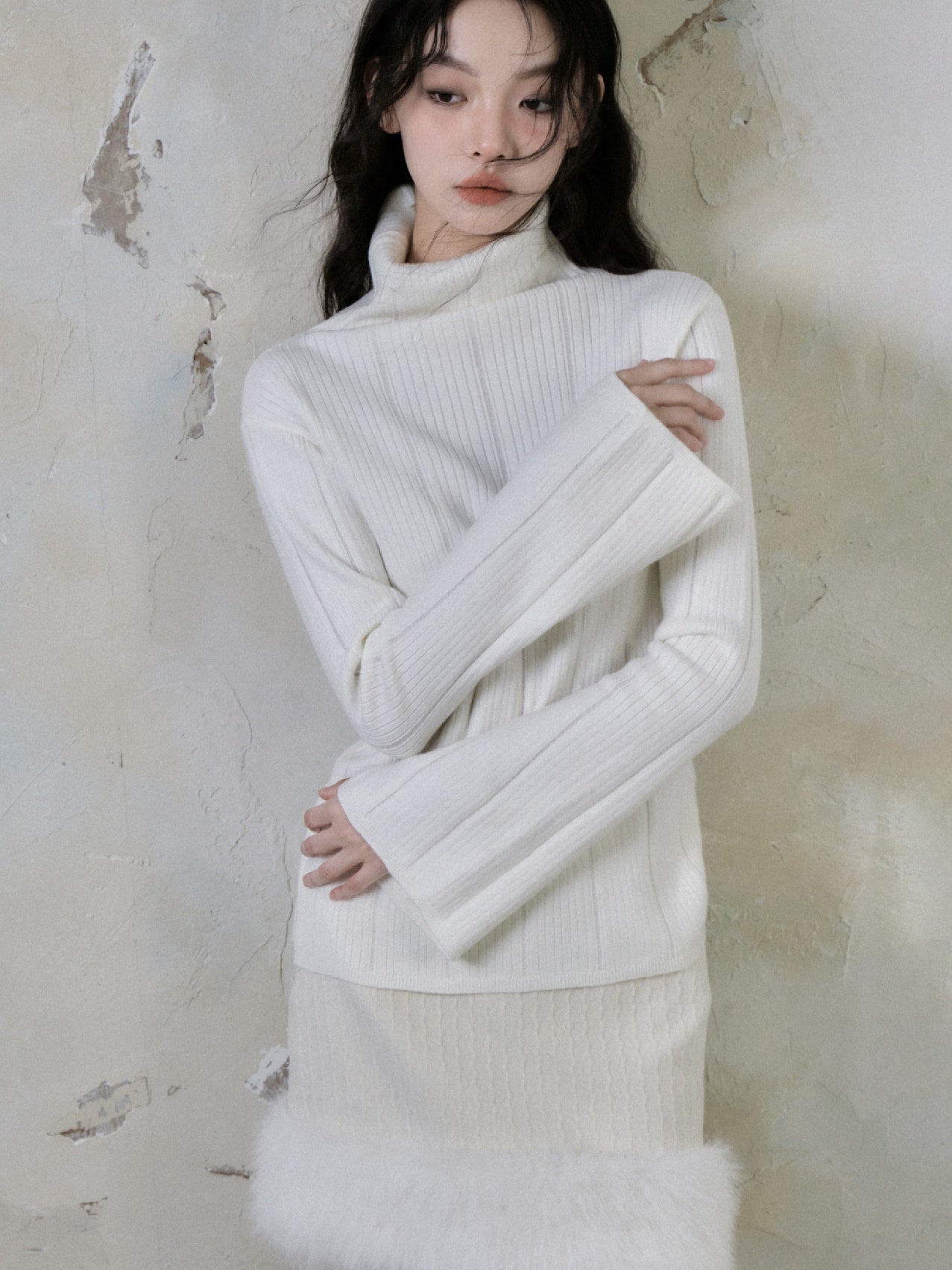Hochkragen -Strickpullover