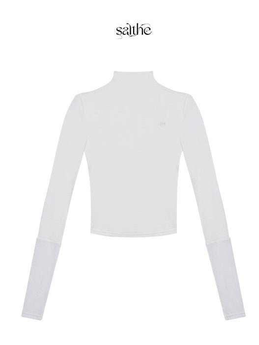 Embroidered Bottle Neck Slimming Bottoming Shirt