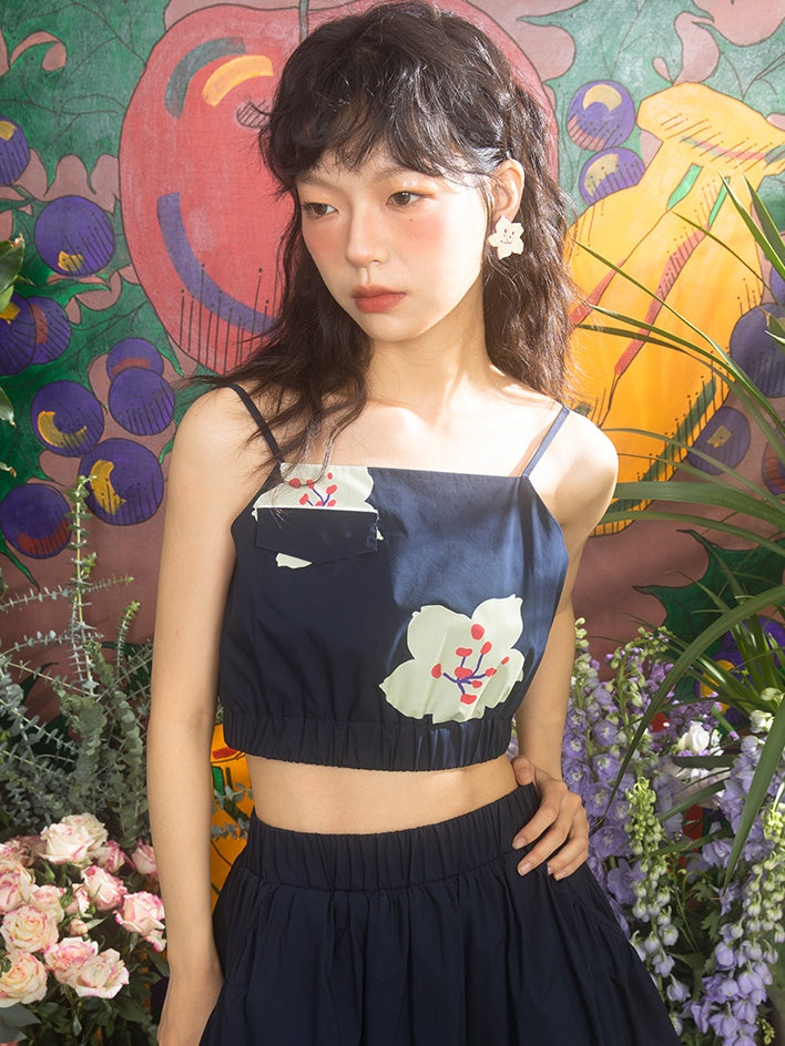 벚꽃 프린트 카미솔