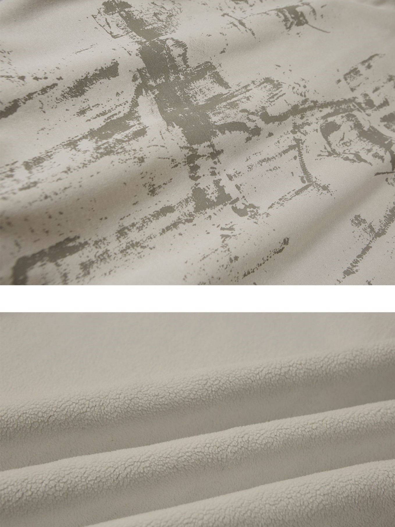 Loose Mottled Graffiti Fur Stitch Hooded Sweat Jacket