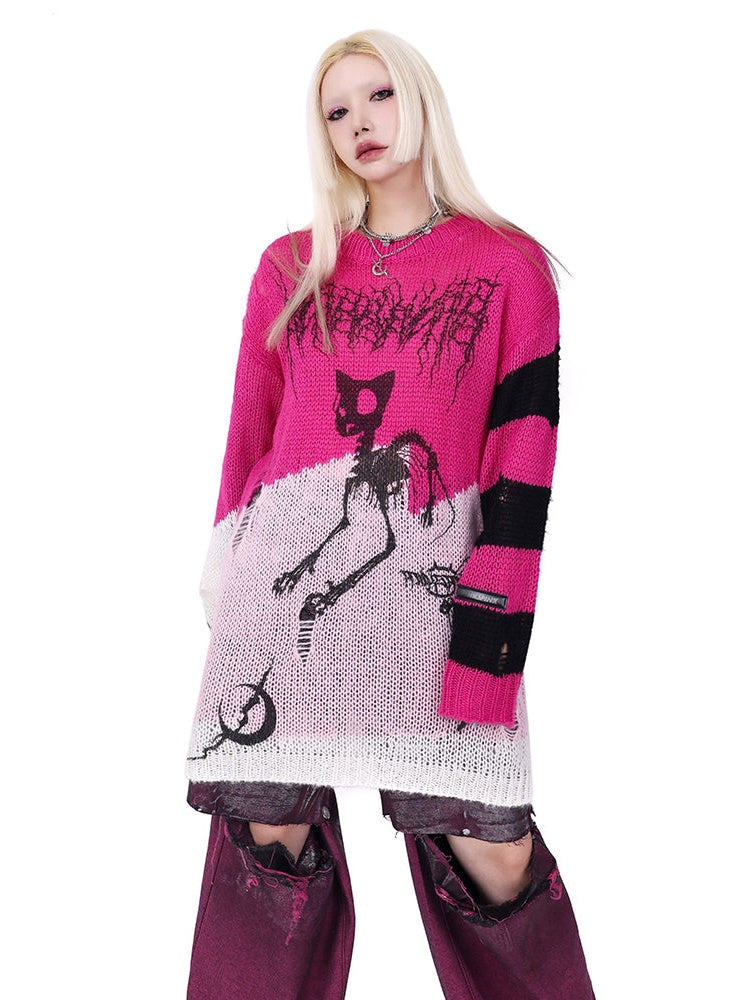 보더홀 루즈 스웨터