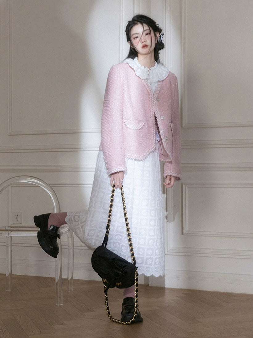 Girly V-Neck Tweed Taste Jacket