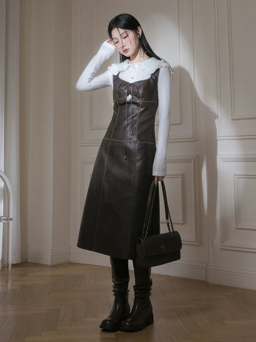 Ledergurt Design Schnürkleid