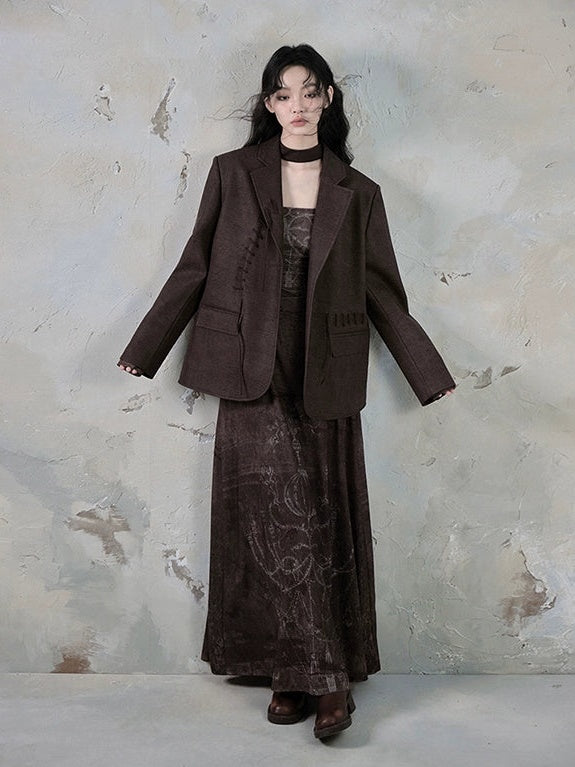 Taille imprimée Slim Long Robe