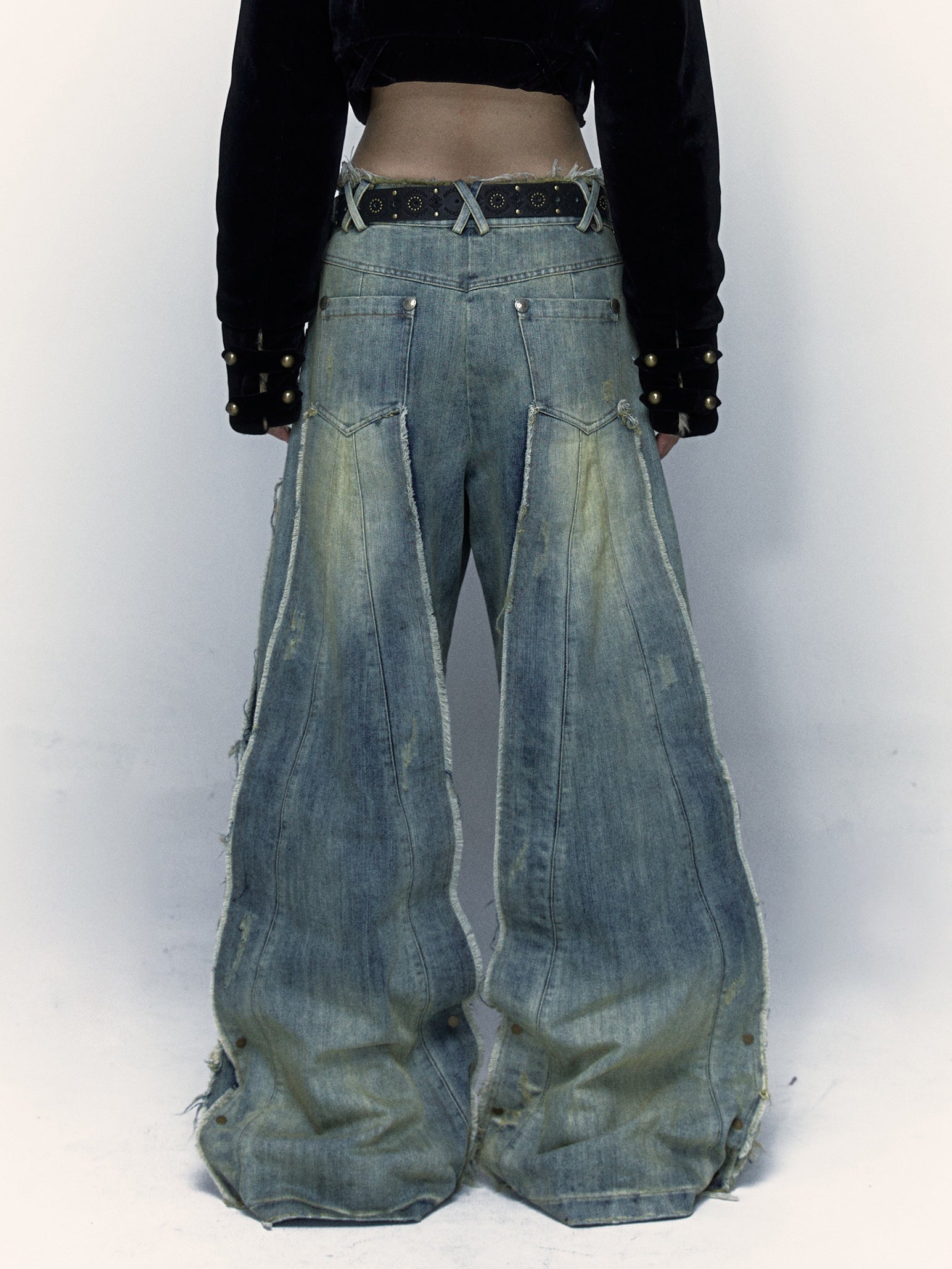 Washed Old Street Loose Wide Leg Jeans