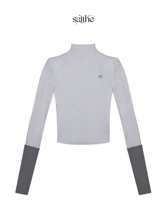 Embroidered Bottle Neck Slimming Bottoming Shirt
