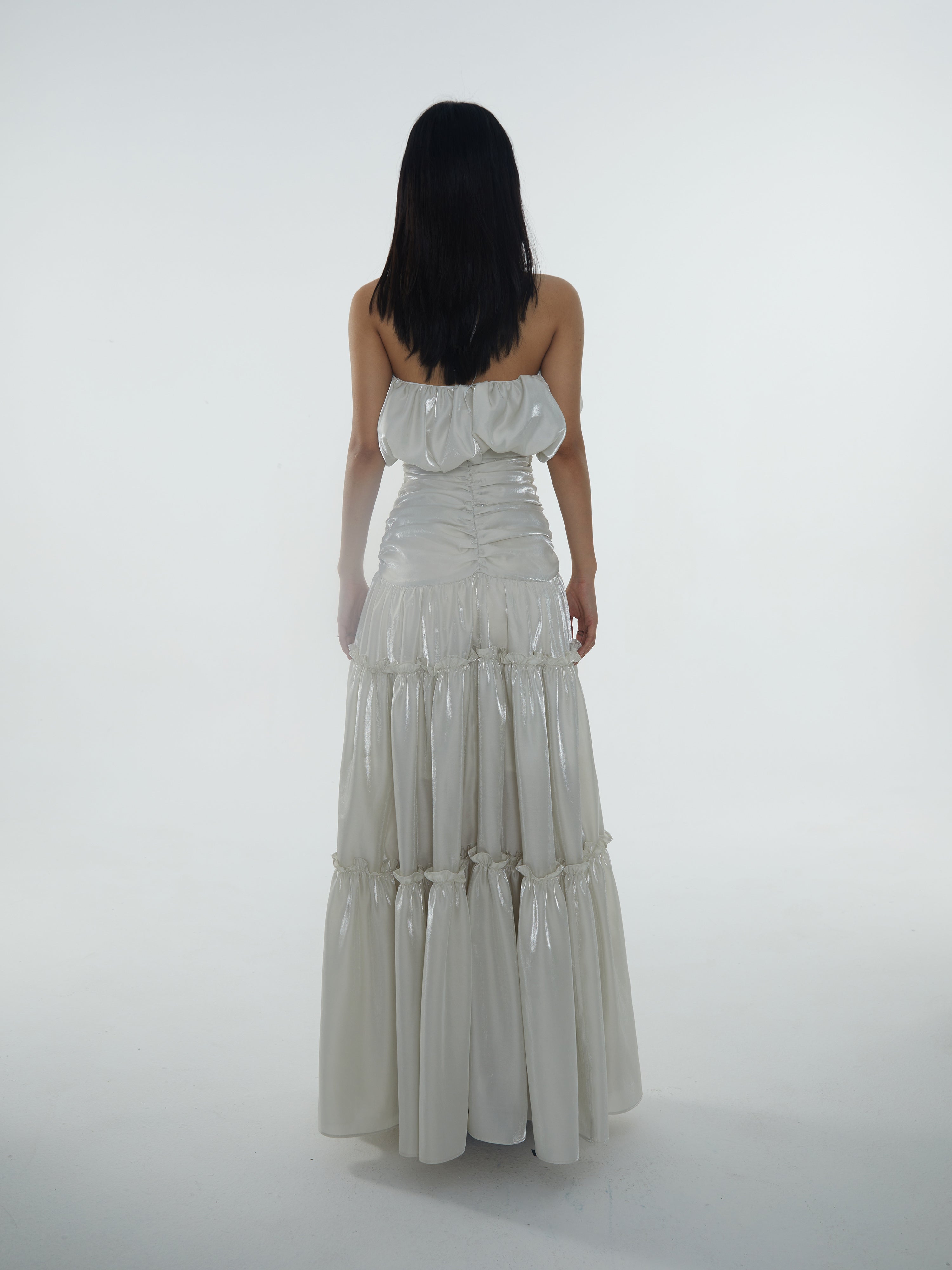 Rüschen Big Swing Super Long Fairy Off-Shoulder-Kleid