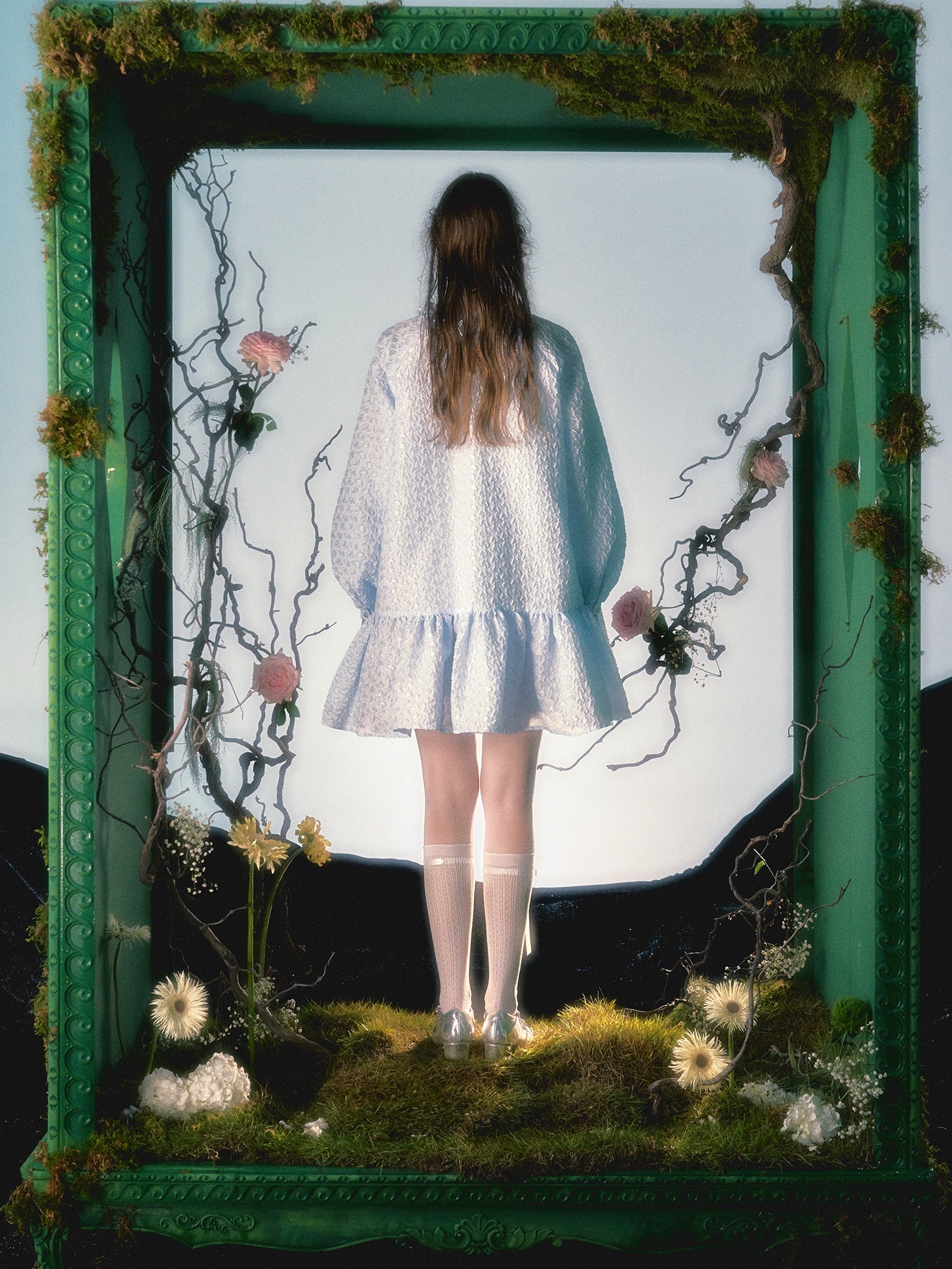 꽃 레이스 장식 활로 느슨한 베이비 드레스