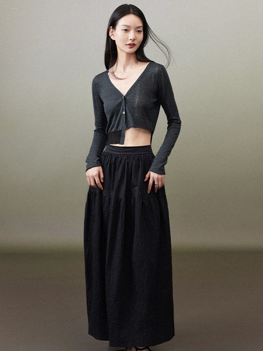 Cropped Knitted Cardigan