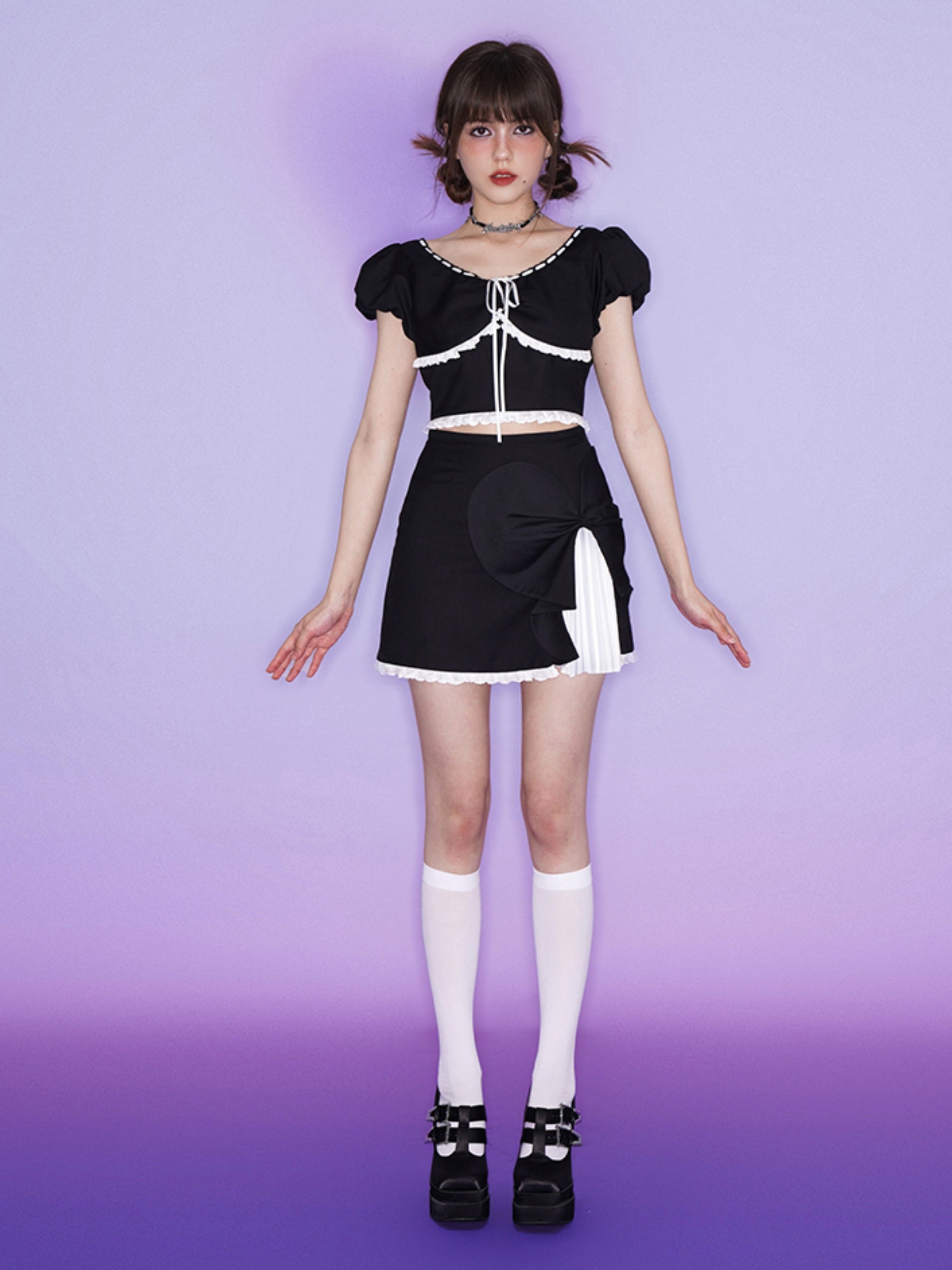 Romantischer Puffhülle Top & Asymmetry Layered Rock Rock Rock