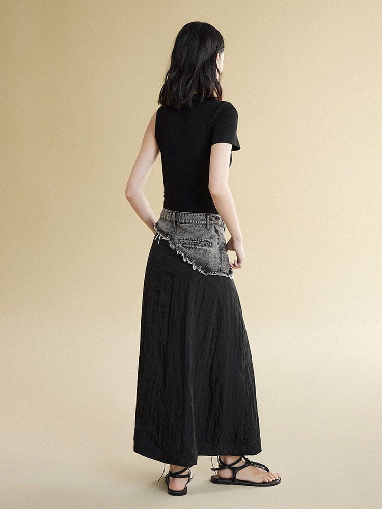 One-sleeve Kink Short T-shirt