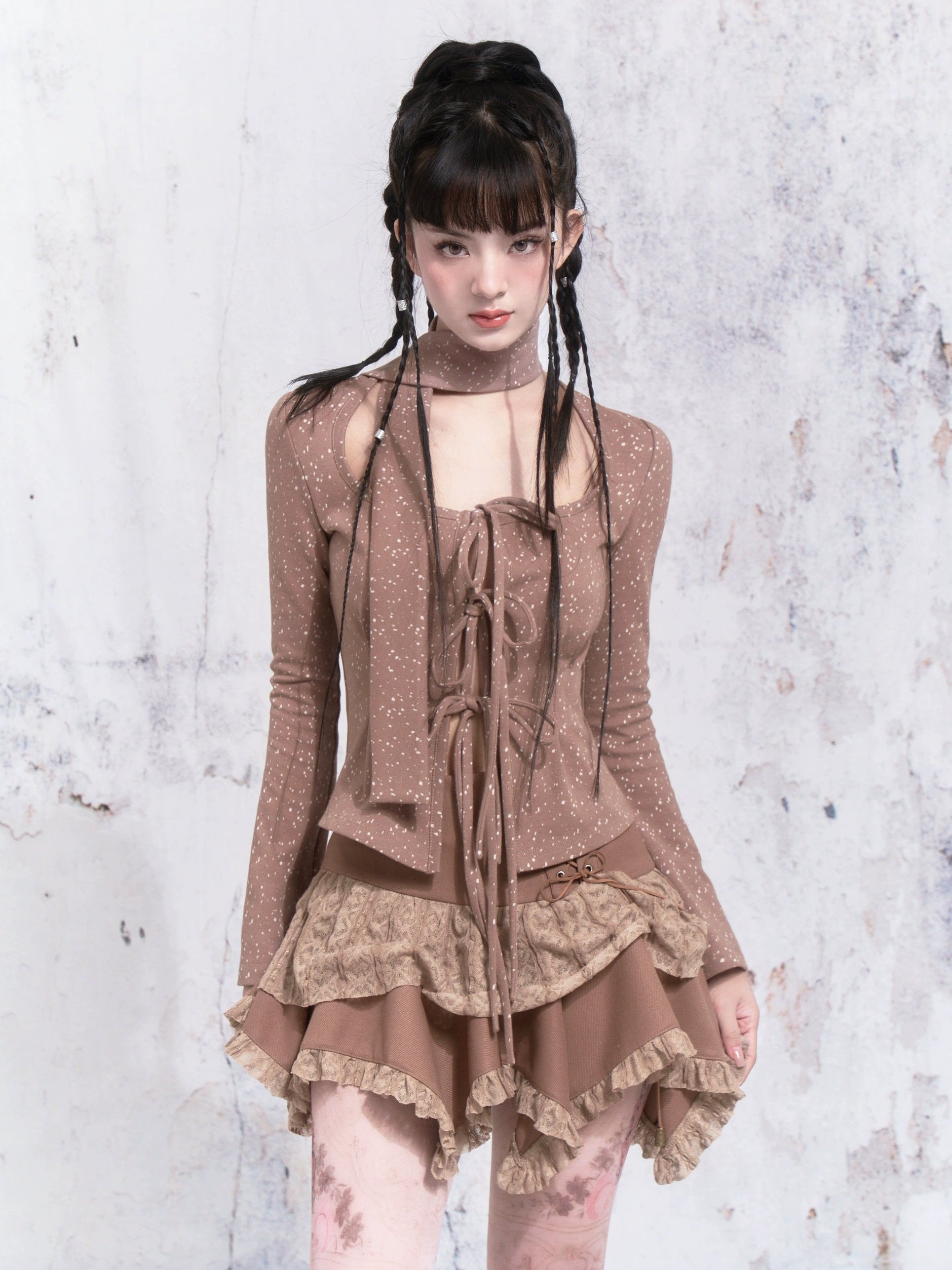 Dot -Gurt -Design -Bottoming -Strickjacke