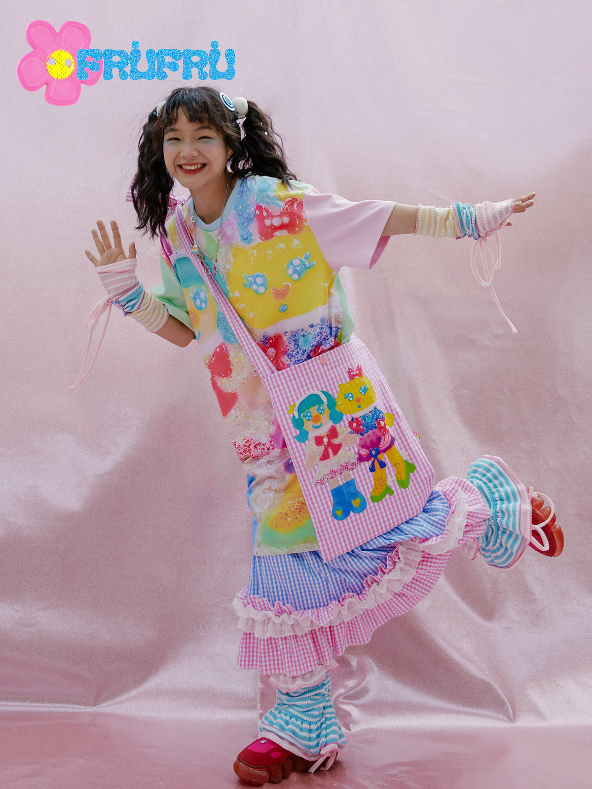 Cartoon Printing Plaid Should Bag