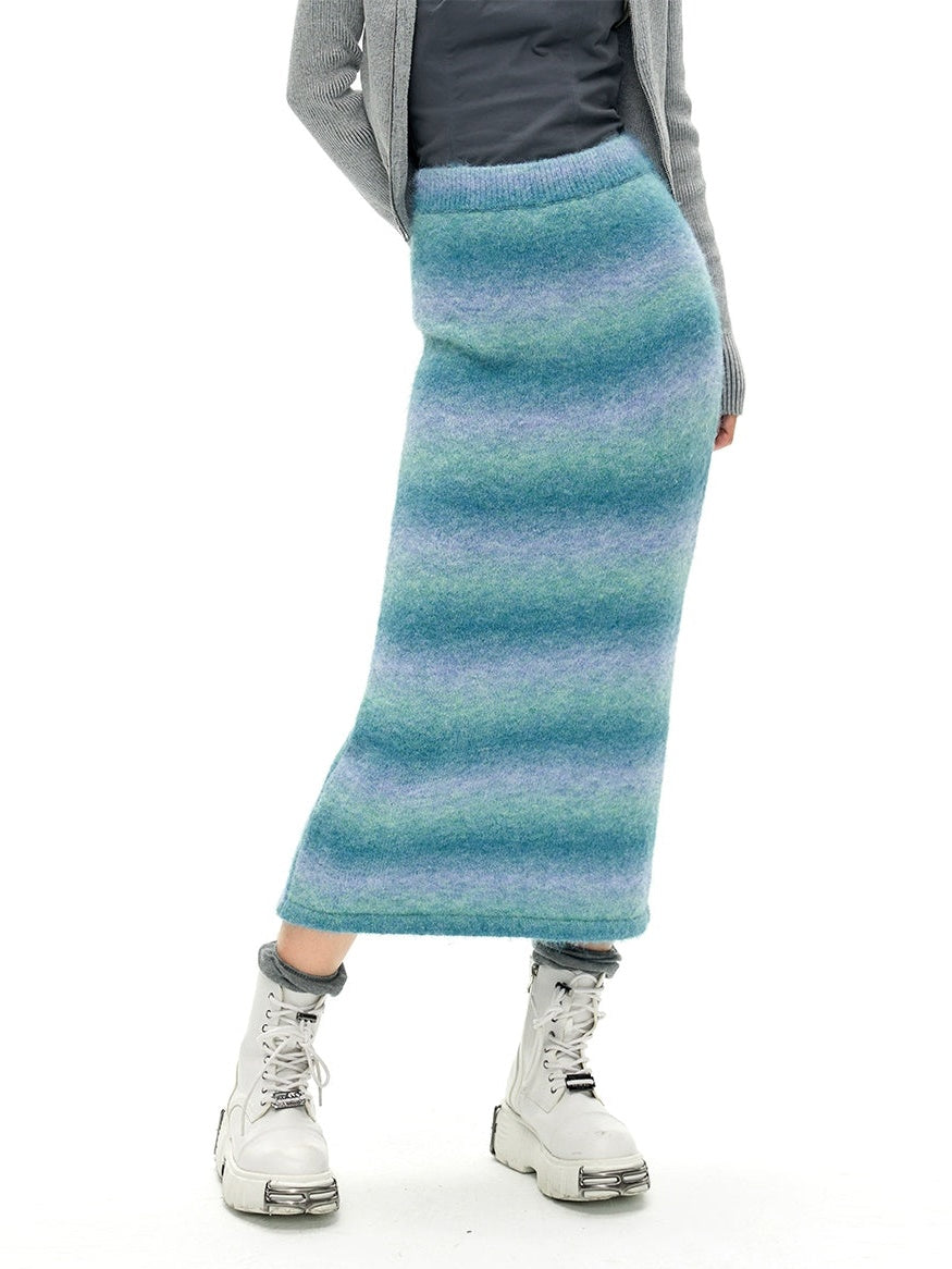 Slim -gestrickter Verlaufsrock