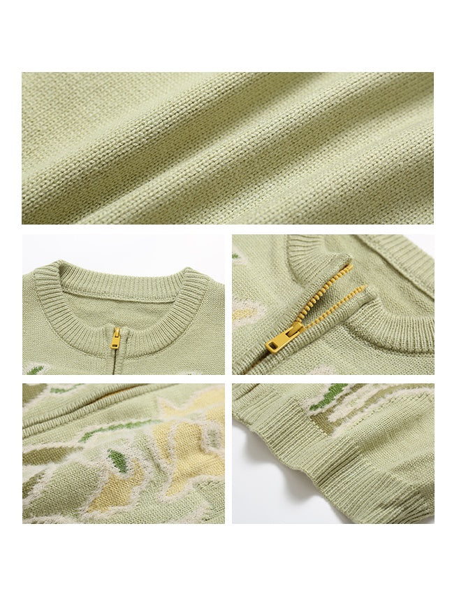 Cardigan jacquard lâche