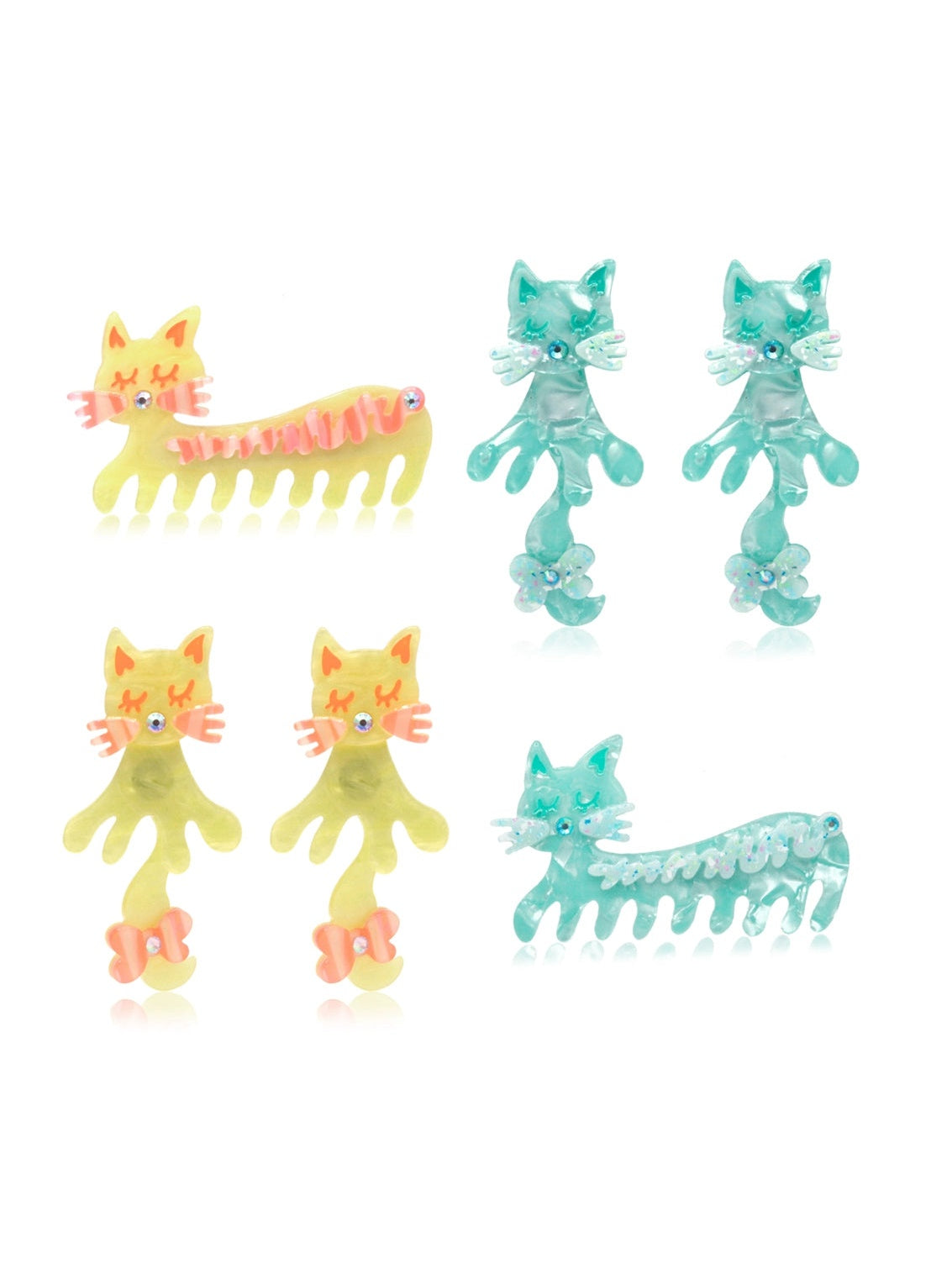 스윙 테일 귀여운 새끼 고양이 귀걸이 & 피어스 & 헤어핀