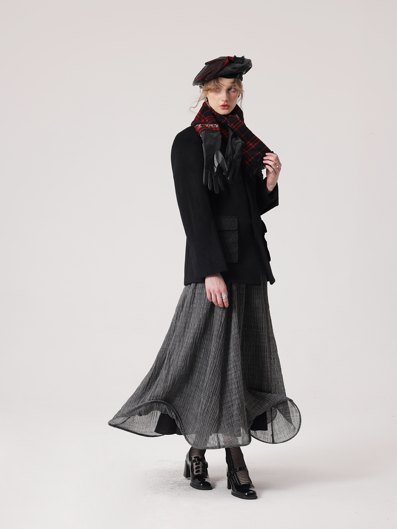 Kontrastkarette Spitzestichhandschuh Baskenbauer & Stola