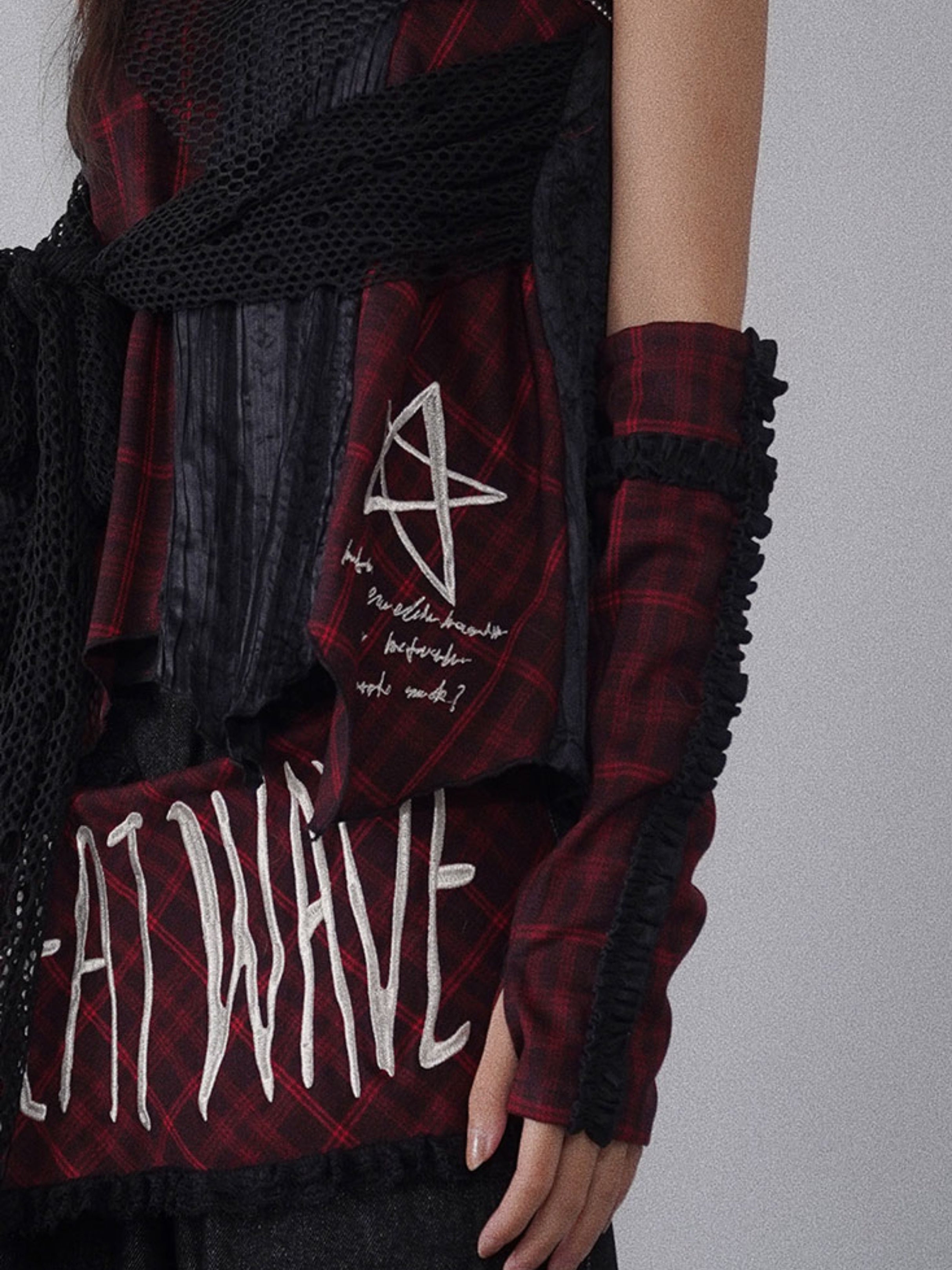 격자 무늬 록 스타일 팔 커버