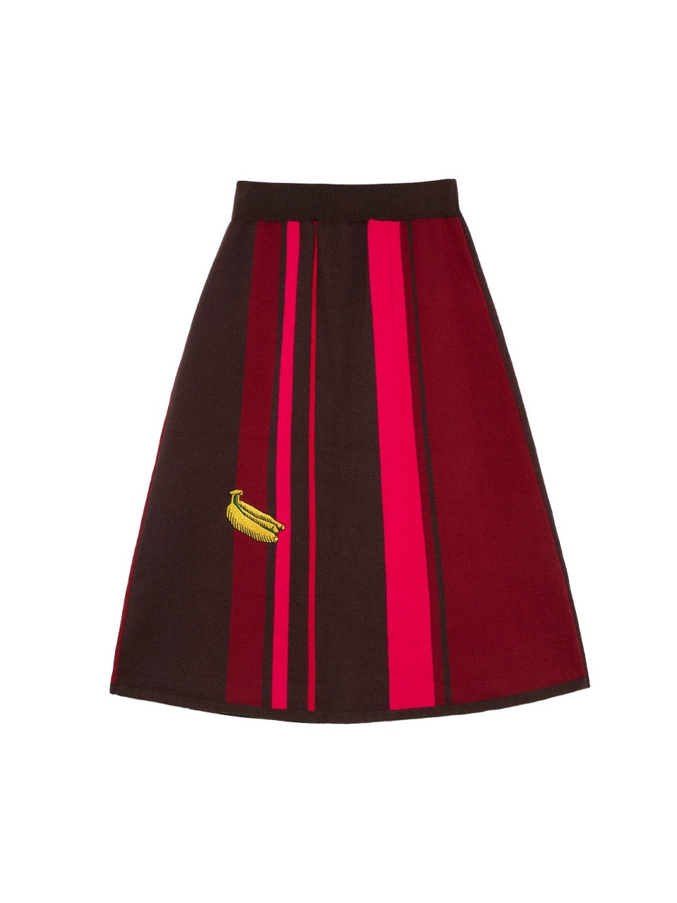 Banana Stickerei gestreifte Strickweste & Rock