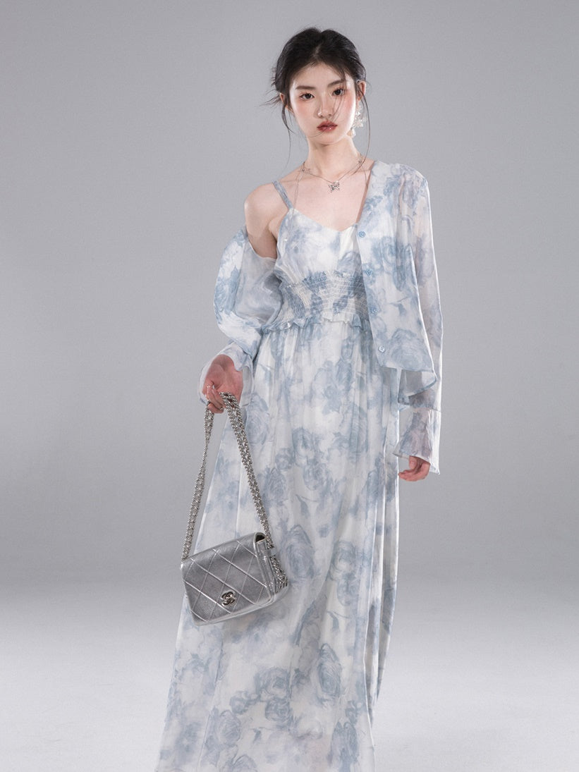 Blumendruck-Hemd & Hosentender langes Einteilungsaufbau