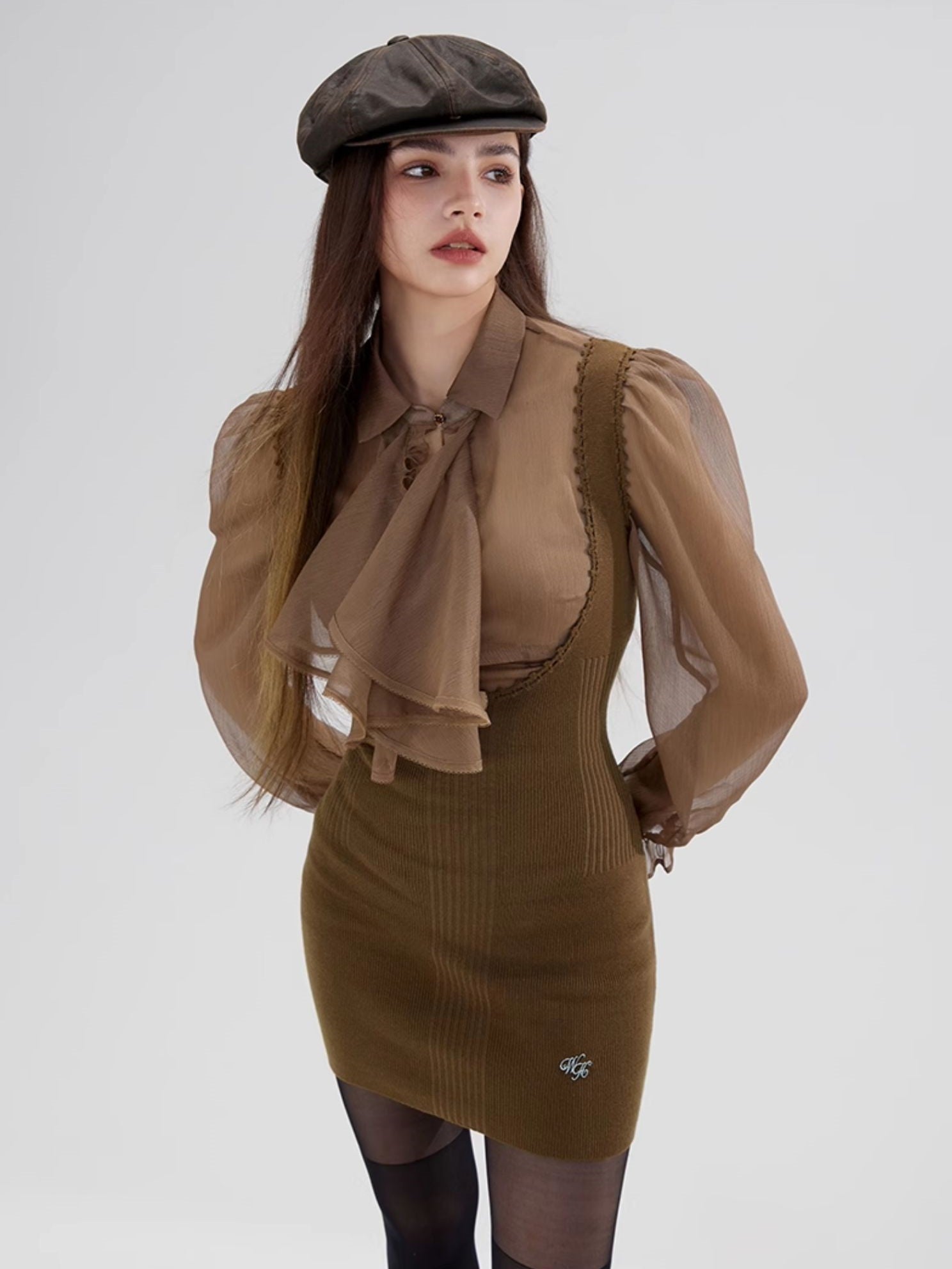 Knitted Tight Vest Skirt