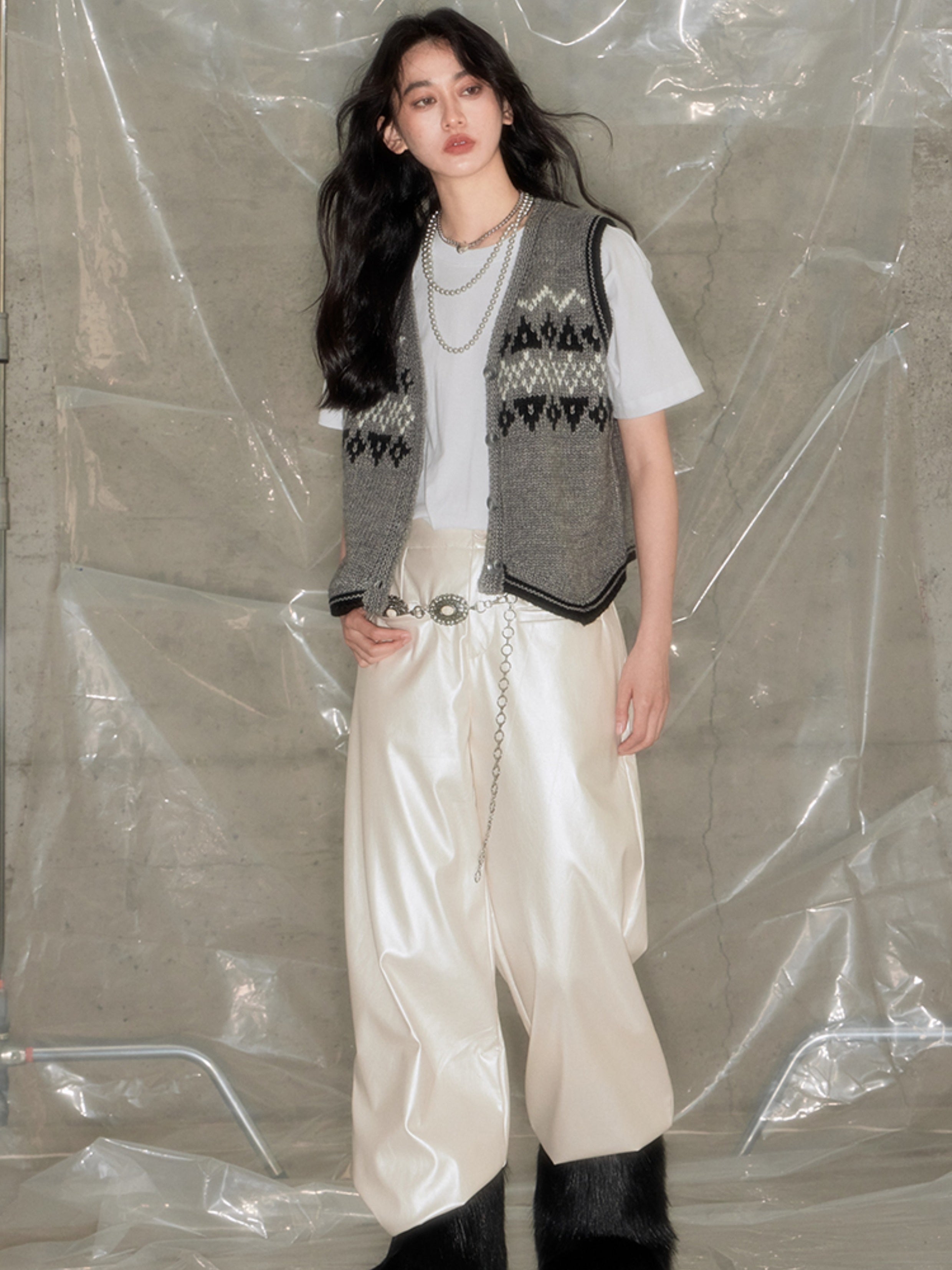 Fair Isle Jacquard Retro Weste